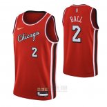 Camiseta Chicago Bulls Lonzo Ball #2 Ciudad 2021-22 Rojo